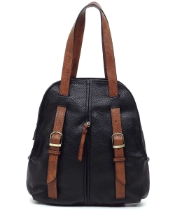 2-Tone Pebbled Convertible Backpack CMS052 BLACK